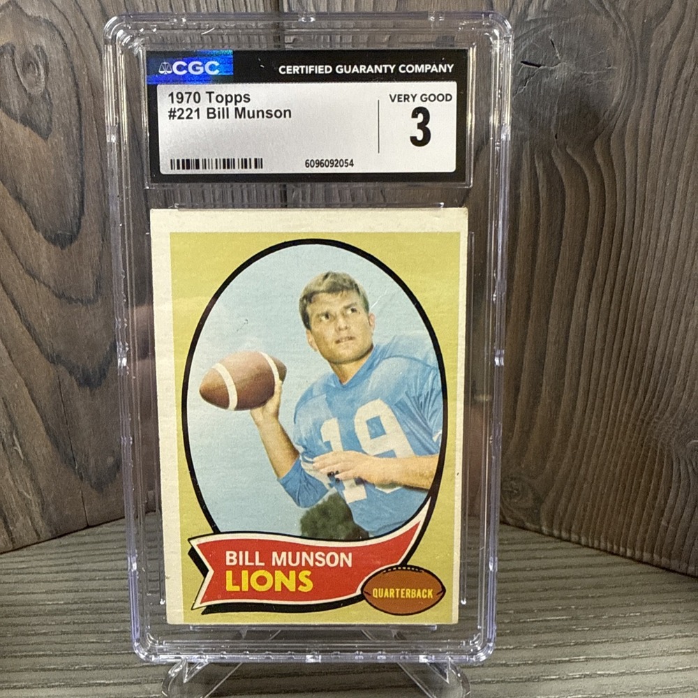 1970 Topps #221 Bill Munson‎ Lions CGC 3